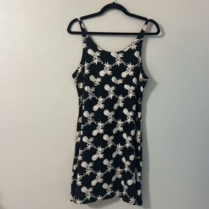 Kahala Hawaiian Islands Womens Black & Cream Ukulele Printed Tank Dress Sz Large